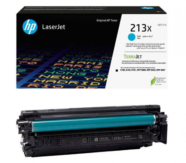 HP 213X Toner Cyan W2131X HP Color LaserJet Enterprise 5700dn 6700dn HP 6800 HP6801dn