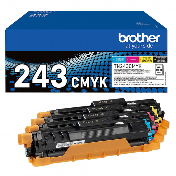 Brother TN-243 Multipack CMYK Toner DCP-L3510 L3550 HL–L3210 L3230CDW L3270 MFC-L3750CDW
