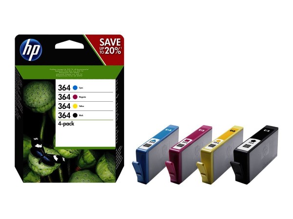 HP 364 Multi-Pack Schwarz Cyan Magenta Yellow N9J73AE HP 3070A 3522 C5323 C5380 C6324 HP 5510