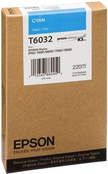 Epson Tintenpatrone T6032 Cyan für Stylus Pro 7800 7880 9800 9880