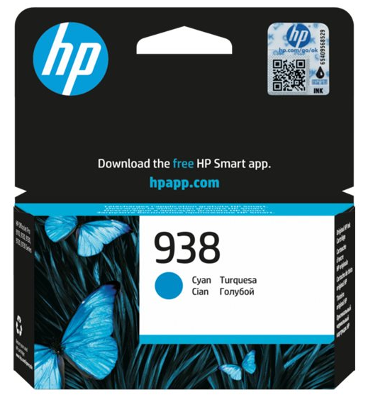 HP 938 Cyan 4S6X5PE HP Officejet Pro 9110b 9120 9120b 9120e 9130b 9130e 9720e 9730e