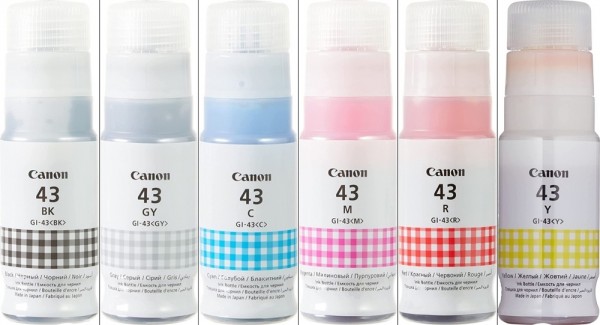 Canon GI-43 Multipack Nachfülltinte CMYK Red Grau Canon Pixma G540 G640