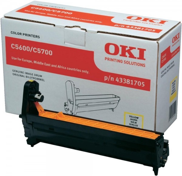 OKI Bildtrommeleinheit Yellow C5600 Serie C5700 Serie 43381705 Drum Unit