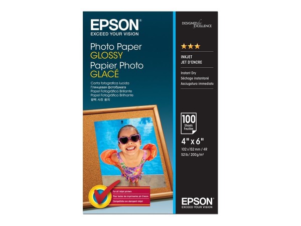 EPSON S042548 Fotopapier glänzend 100x150mm 100 Blatt 1er-Pack