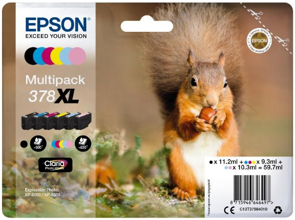 Epson T378 Tinte Multipack XL Expression Photo XP-8500 XP-8505 C13T37984010