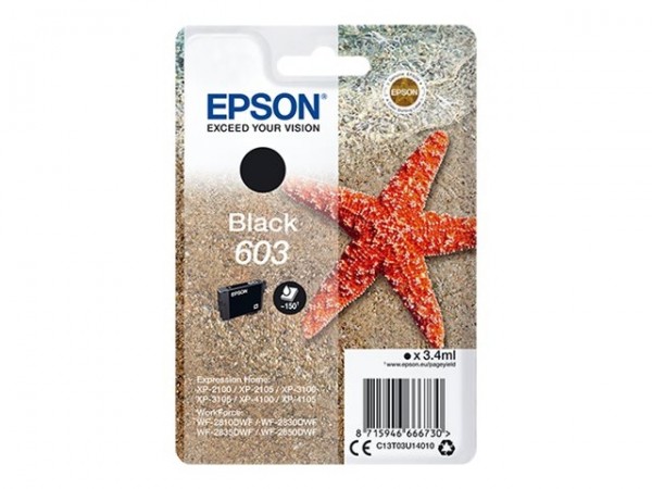 Epson Tintenpatronen 603 schwarz T03U14020 für Expression Home XP-2100 XP-2105 XP-3100 XP-3105