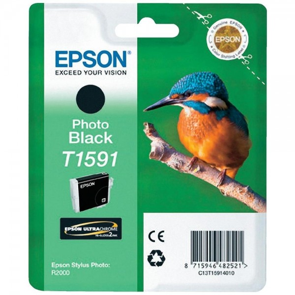 Epson Tintenpatrone T1591 Photo Black für Stylus Photo R2000