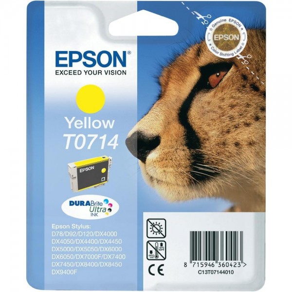 Epson Tintenpatrone T0714 Yellow für Stylus D78 D92 D120 DX4000